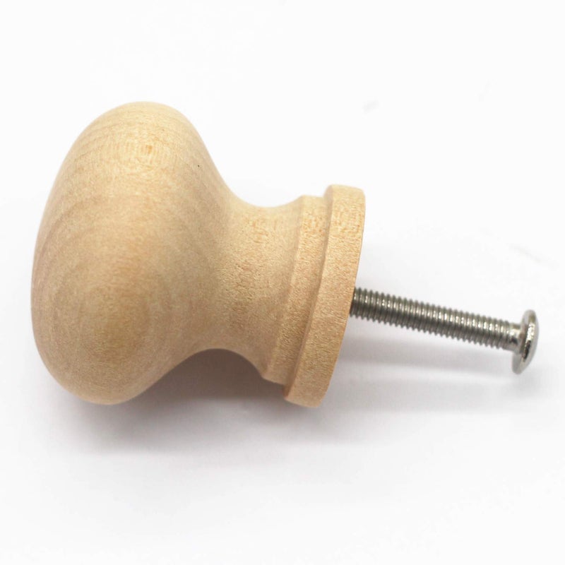 WEICHUAN 16PCS Round Unfinished Wood Cabinet Furniture Drawer Knobs Pulls Handles (Diameter: 3.7cm Height: 3.7cm) - Image 3